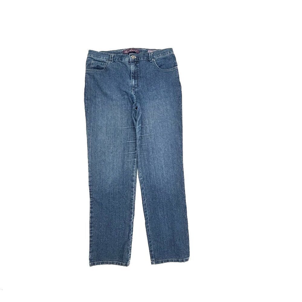 Gloria Vanderbilt Jeans Women 14 Blue Amanda Straight Leg Dark Wash Denim‎ 8762